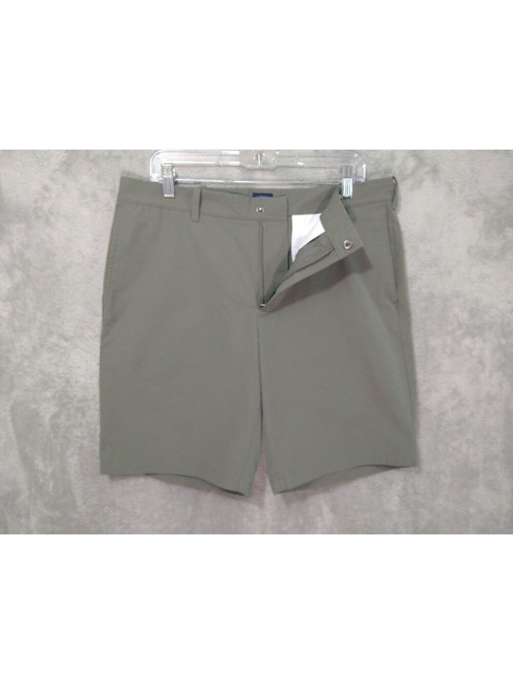 J Crew Shorts Mens 34 Green Flex Chino Flat Front Mid Rise 9 Inch Inseam